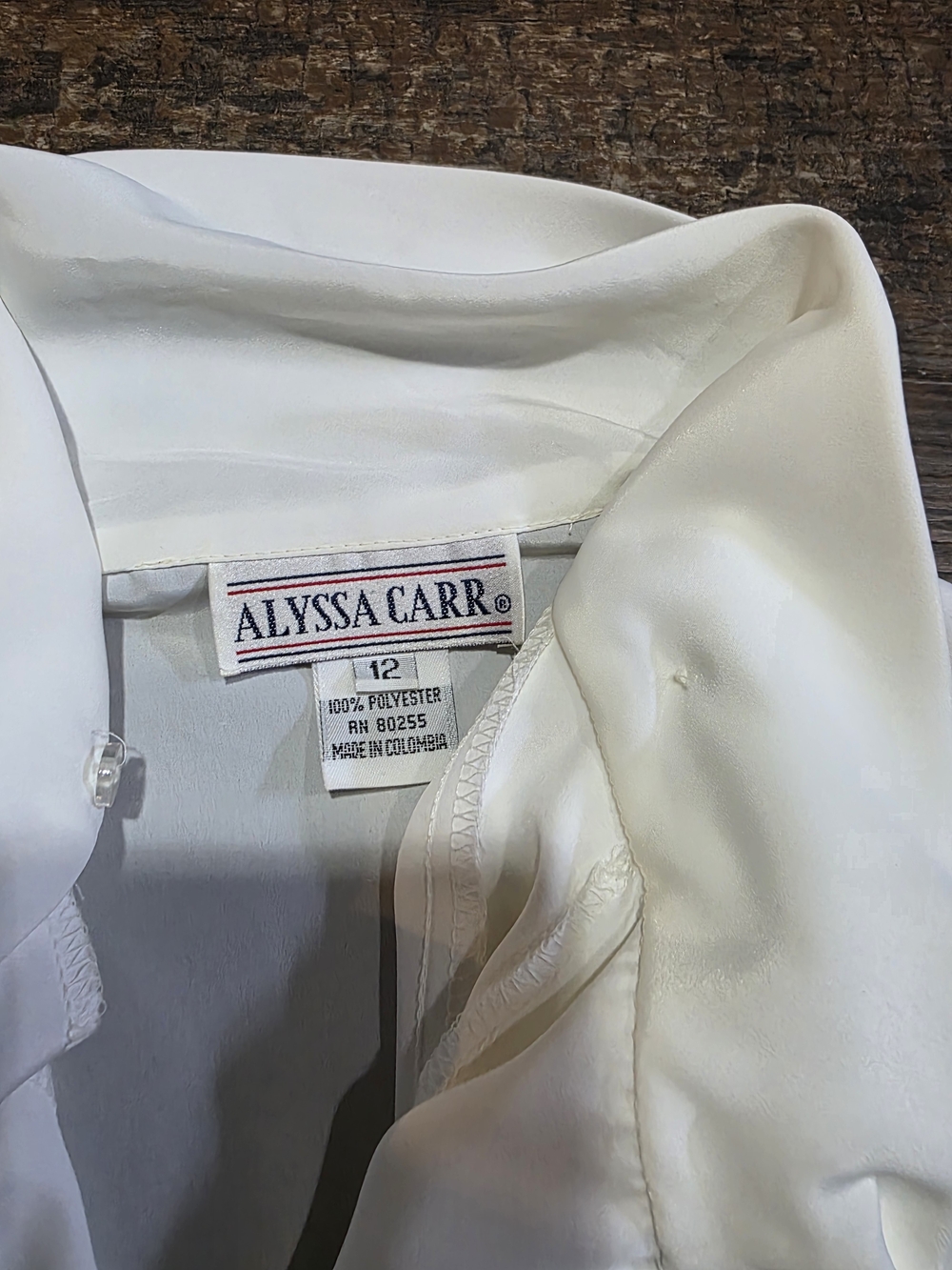 White Pleated Button-Up Blouse - Picture 2 of 2